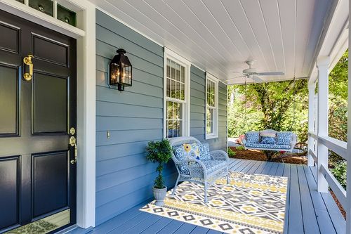 Rugshop Leiria Bohemian Geometric Area Rug 5' x 7' Yellow in Light Blue Patio