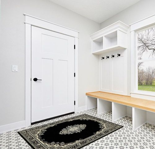 Unique Loom Reza Collection Traditional Persian Style Area Rug, 4 x 6 ft, Black/Beige in White Modern Entryway