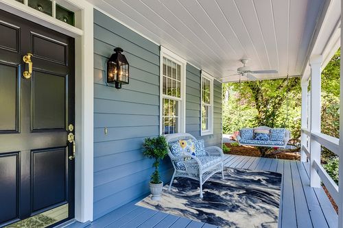 LUXE WEAVERS Marble Collection Blue Area Rug 5x7 Modern Abstract Clouds Swirl Bohemian Living Room Carpet in Light Blue Patio