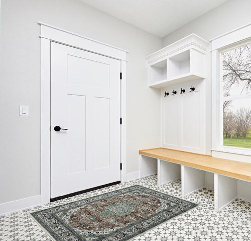 RUGSREAL 4x6 Area Rug Vintage Medallion Area Rug Floral Print Area Rug Stain & Water Resistant Washable Rug Non-Shedding Indoor Floor Cover for Living Room Bedroom Decor, Green, 4x6 Feet in White Modern Entryway