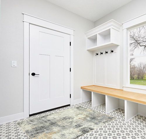Lahome Modern Abstract Area Rug - 4x6 Grey Rugs for Bedroom Washable Dining Room Rug Living Room Mat, Non Slip Contemporary Indoor Floor Nursery Carpet for Kitchen Laundry Room Entryway in White Modern Entryway