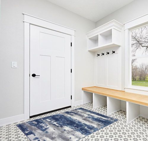 BEIMO Area Rugs for Living Room 4x6 Large Modern Machine Washable Rugs Distressed Abstract Print Blue Throw Rug for Bedroom Aesthetic, Non Slip Carpet with Gripper in White Modern Entryway