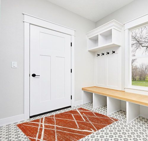 nuLOOM Thigpen Contemporary Area Rug, 4x6, Dark Orange in White Modern Entryway