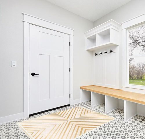 Alfa Rich 4x6 Area Rug, Ultra-Thin Geometric Cream Gold Rug, Non-Slip Machine Washable Rugs in White Modern Entryway