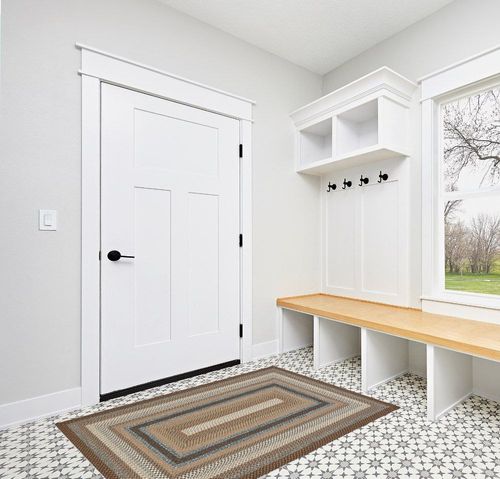 SAFAVIEH Braided Collection 4' x 6' Brown/Multi BRD313A Handmade Country Cottage Reversible Area Rug in White Modern Entryway