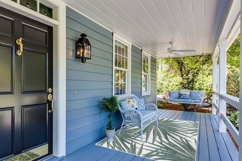 Rugshop Tropical Leaves Nature Inspired Indoor/Outdoor Area Rug 5' x 7' Green in Light Blue Patio