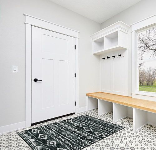 Lahome Farmhouse Moroccan Area Rug, Washable 4x6 Playroom Area Rugs Non Slip Stain Resistant Dining Room Rug, Rustic Tribal Soft Black and White Non Slip Bedroom Entryway Kitchen Decor Carpet in White Modern Entryway