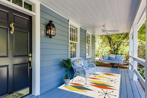 ARTSHOWING Europen Modern Mid Century Large Area Rug 5' x 7', Durable Indoor Outdoor Rugs with Non-Slip Backing for Bedroom Living Room Nursery Kids Home Decor, Orange Yellow Green Prismatic in Light Blue Patio