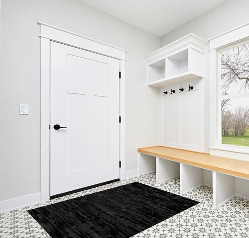 Premiumcowhide New Cowhide Rug Leather. Animal Skin Patchwork Area Carpet (4 X 6) in White Modern Entryway