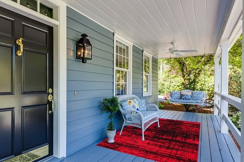 Antep Rugs Abstract 5x7 Modern Indoor Area Rug Amg045 (Red, 5'3" x 7') in Light Blue Patio