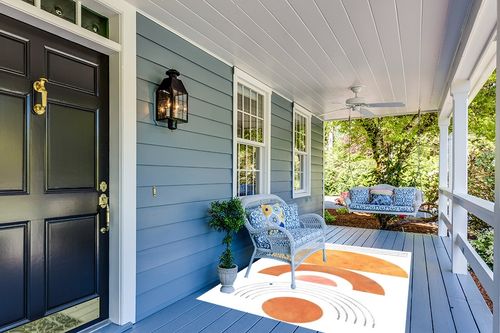 MeganJDesigns White Orange Mid-Century Modern Minimalist Wool Area Rug 5x7 Washable Soft Country Rustic Rug for Living Room Bedroom Dining Room Indoor Art Deco Home Office Plush Throw Rug in Light Blue Patio