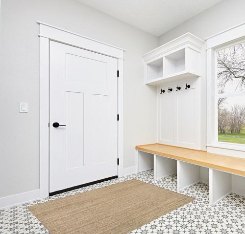 nuLOOM Elijah Farmhouse Seagrass Area Rug, 4x6, Black in White Modern Entryway