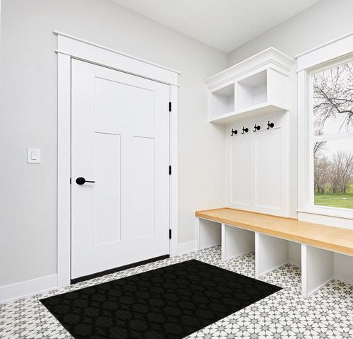 Garland Rug Sparta 4 ft. x 6 ft. Area Rug Black in White Modern Entryway