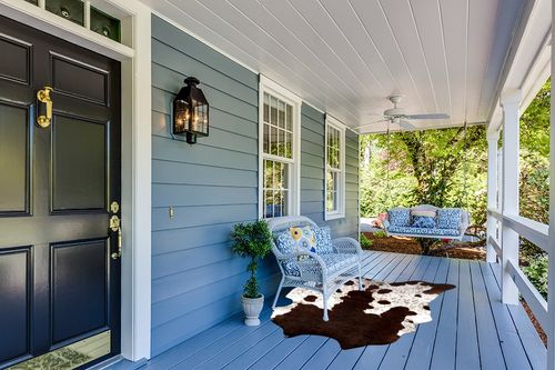 Quenlife Cowhide Rug for Living Room, Soft Cow Print Rug Cute Cow Rug for Bedroom, Cow Hide Rug Faux Animal Rug for Western Home Theme Room Decor, White and Browm, 5.2 x 6.2 ft in Light Blue Patio