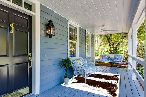 Genuine Cowhide Rug Hereford Black White Animal Skin Leather Cowhide Rug Real Cowskin Area Rug (Design 3, 5x6) in Light Blue Patio