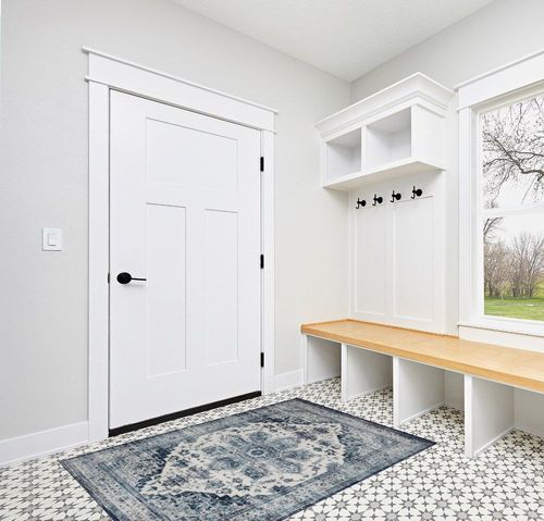 COZYLOOM Vintage Bohemian Area Rug 4x6 Washable Rug Oriental Floral Print Floor Cover Non-Slip Medallion Throw Carpet Soft Foldable Lightweight Thin Mat for Living Room Bedroom Office Beige/Blue in White Modern Entryway