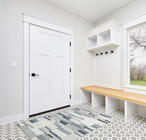 Zacoo Modern Rugs for Living Room 4x6 Non Slip No Shedding Carpet Geometric Abstract Area Rug Low Pile Floor Carpet Throw Rug Bedroom Decor Dining Room Nursery, Grey/White in White Modern Entryway