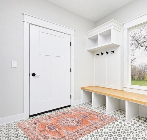 vivorug Washable Rug, Ultra Soft Area Rug 4x6, Non Slip Boho Rug Foldable, Stain Resistant Rugs for Living Room, Tribal Medallion (Orange, 4'x6') in White Modern Entryway