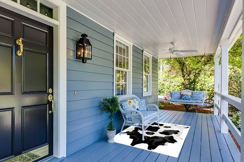 Black and White Cowhide Rug Natural Cow Skin Cow Hide Leather Area Rug Hair On, 5 ft X 4 ft Premium Black White Shed Free Natural Hide in Light Blue Patio