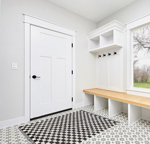 nuLOOM Pania Contemporary Checkered Fringe Area Rug, 4' x 6', Dark Gray in White Modern Entryway