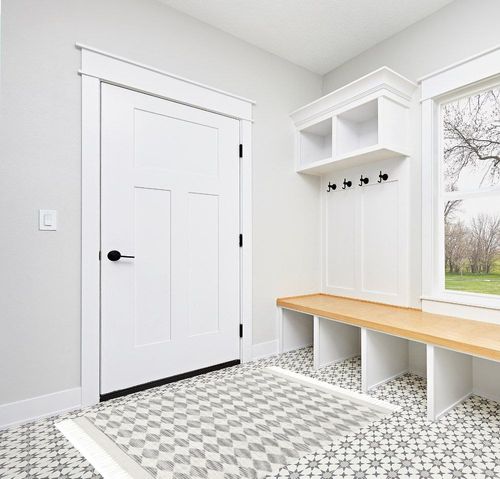 Rugs USA x Arvin Olano Fractal Diamond Wool Area Rug, 4' x 6', Grey in White Modern Entryway