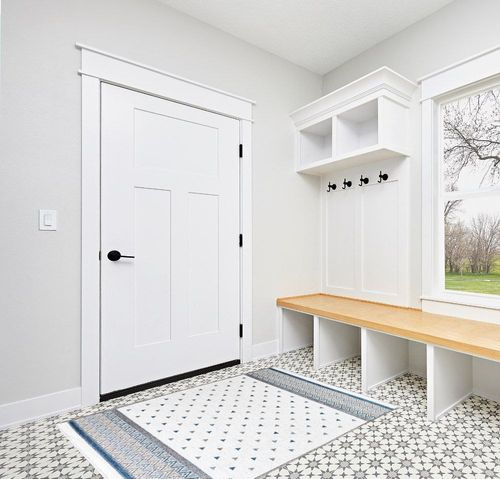 Alfa Rich 4x6 Area Rugs, Blue Grey Cream Rug, Cotton, Pet Friendly, Easy Clean Washable Rug in White Modern Entryway