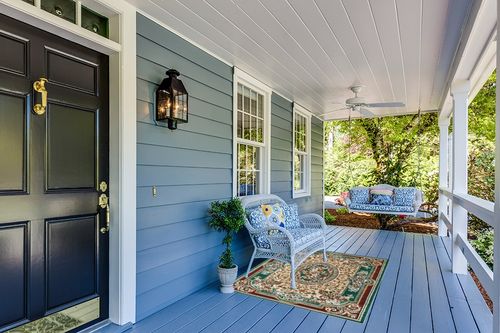 AllStar Rugs Green 4x6 Traditional Area Rug (3' 9" x 5' 1") in Light Blue Patio