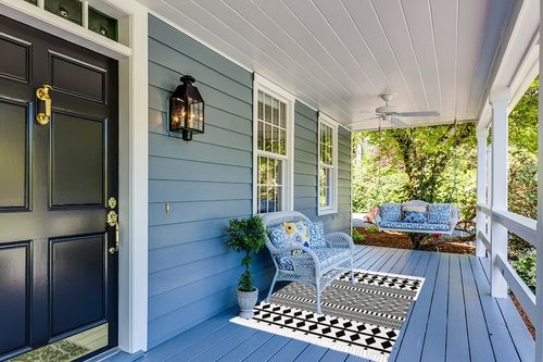 HEBE Bohe Area Rug in Light Blue Patio
