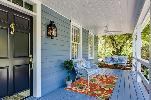 Lahome Red Washable Area Rugs in Light Blue Patio