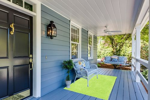 Green Chenille Shag Rug - 4' x 6' St Croix Trading in Light Blue Patio
