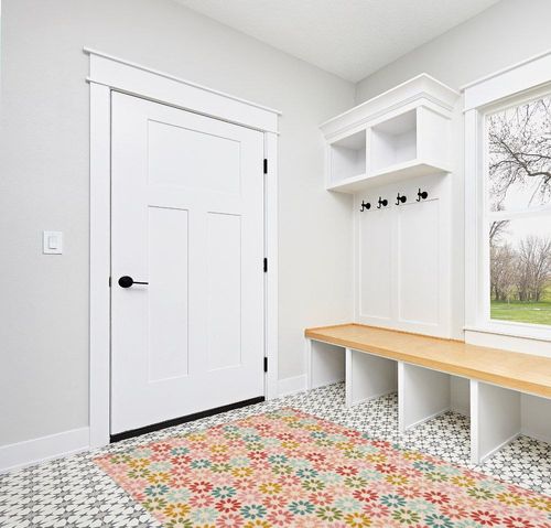 Mohawk Home Girls Playroom Kids Area , Enchanted Floral Pink (5' x 8') in White Modern Entryway