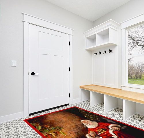 Milliken RJ McDonald Christmas Party Novelty Rug Rug Size: 5'4" x 7'8" in White Modern Entryway