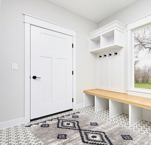 RUG BRANCH Soft Plush Retro Contemporary Moroccan Shag Grey Blue Indoor Area Rug for Living Room, Bedroom, Dining Room, and Kitchen - 5' x 7' (5'3" X 7'7") in White Modern Entryway