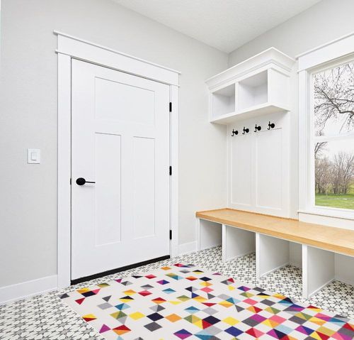 NuLOOM Takisha Triangle Area Rug, 5' x 8', Multi in White Modern Entryway