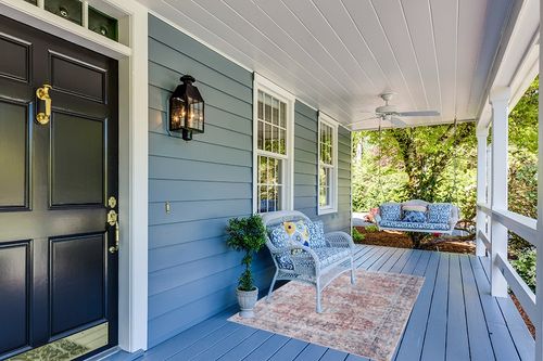 Bloom Rugs Caria Washable Non-Slip 4x6 Rug - Brick/Dark Blue Area Rug for Living Room, Bedroom, Dining Room and Kitchen - Exact Size: 4' x 6' in Light Blue Patio