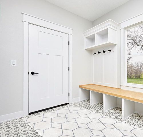 nuLOOM Veronica Geometric Honeycomb Area Rug, 5x8, Blue in White Modern Entryway