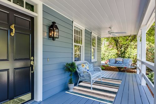 nuLOOM Drey Striped Shag Area Rug, 4' x 6', Blue Multi in Light Blue Patio