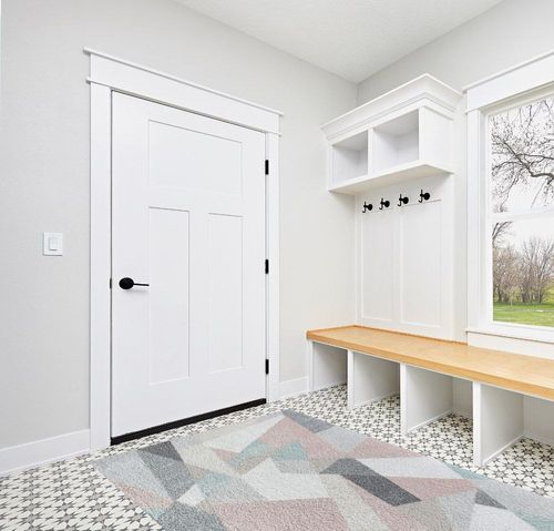 Rugs America Mika Collection MO60A Milkshake Contemporary Geometric Area Rug 5'0"x7'6" in White Modern Entryway