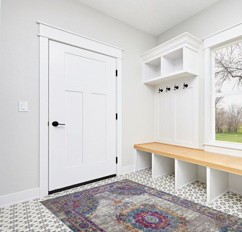 Leick Home 596114 Oryn Vintage Multicolor Medallion Boho Chic Living Room Bedroom Area Rug Rectangle 5'3" x 7'7" in White Modern Entryway