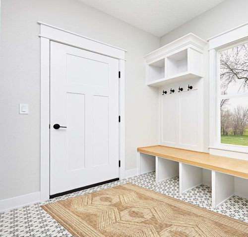 nuLOOM Ranya Tribal Indoor/Outdoor Area Rug, 5x8, Light Brown in White Modern Entryway