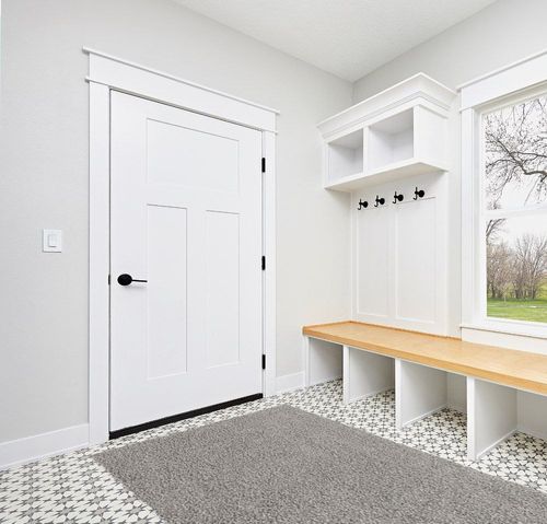 Rugs.com - Über Cozy Solid Shag Collection Rug – Cloud Gray Shag Rug Perfect for Bedrooms, Dining Rooms, Living Rooms, 5 x 8 Feet in White Modern Entryway