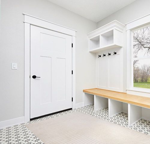 JONATHAN Y SCN100B-5 Skagen Minimalist Curve Geometric Indoor Area Rug, Modern, Contemporary, Coastal, Geometric, Bohemian, Bedroom, Kitchen, Living Room, Non Shedding, Ivory/Cream, 5' x 8' in White Modern Entryway