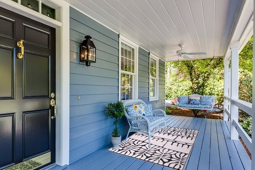 Fab Habitat Outdoor Rug - Waterproof, Fade Resistant, Crease-Free - Premium Recycled Plastic - Tribal, Black & White - Patio, Deck, Porch, Balcony, Laundry Room - Serowe - Black - 4 x 6 ft in Light Blue Patio