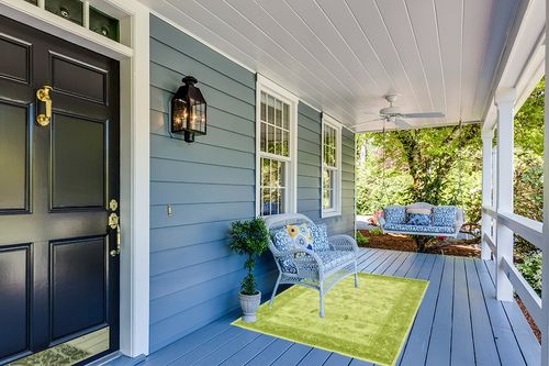 Unique Loom La Jolla Collection Farmhouse, Contemporary, Botanical, Traditional, Vintage Area Rug, 4 ft 0 x 6 ft 1 Rectangular, Light Green/Green in Light Blue Patio