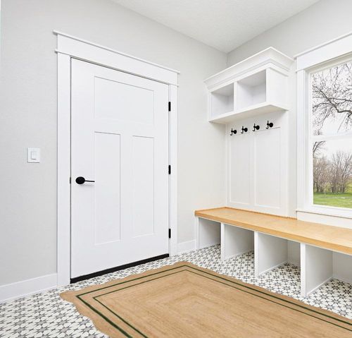 Rajputana Rugs Natural Jute Scalloped Rug Bohemian Rug Decor Rug Handwoven Rug Custom Rug Decorative Rug (BD1) (5x8 ft-GRN) in White Modern Entryway