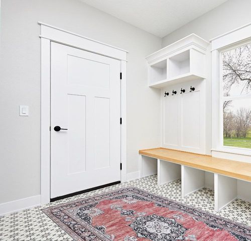 JONATHAN Y WSH201B-5 Bausch Bohemian Distressed Chenille Machine-Washable Indoor Area Rug, Classic, Mid-Century, Rustic for Bedroom,Kitchen,Living Room,Non Shedding,Easy-Washing, Pink, 5 X 8 in White Modern Entryway