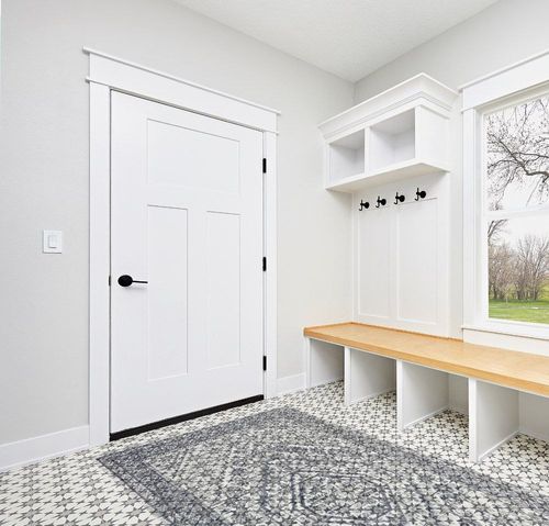 JONATHAN Y MDP501C-5 Boho Cottage Medallion 5 ft. x 8 ft. Area Rug, Bohemian, Vintage, Southwestern, Casual, Transitional, Office, Living Room, Family Room, Dining Room, Bedroom, Blue/White in White Modern Entryway