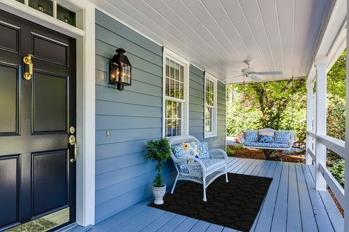 Garland Rug Sparta 4 ft. x 6 ft. Area Rug Black in Light Blue Patio