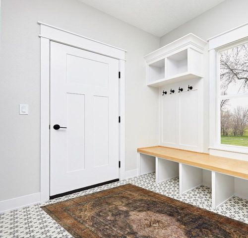 Loloi II Loren Collection LQ-02, Plum/Multi 5'-0" x 7'-6", Area Rug, Soft, Durable, Vintage, Distressed, Low Profile, Non-Shedding, Easy Clean, Living Room Rug in White Modern Entryway