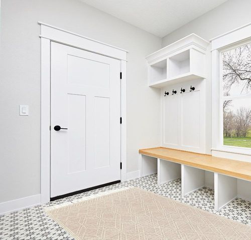 Mark&Day Area Rugs, 5x7 Staveley Bohemian/Global Bright Pink Area Rug, Cream/Pink/Ivory Carpet for Living Room, Bedroom or Kitchen (5' x 7'6") in White Modern Entryway